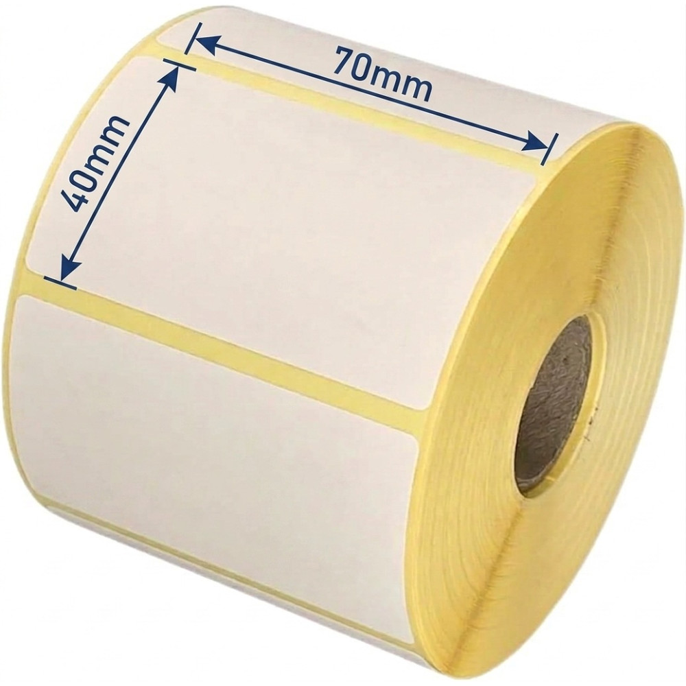 Thermal labels roll size 70mm x 40mm 1000 labels/roll